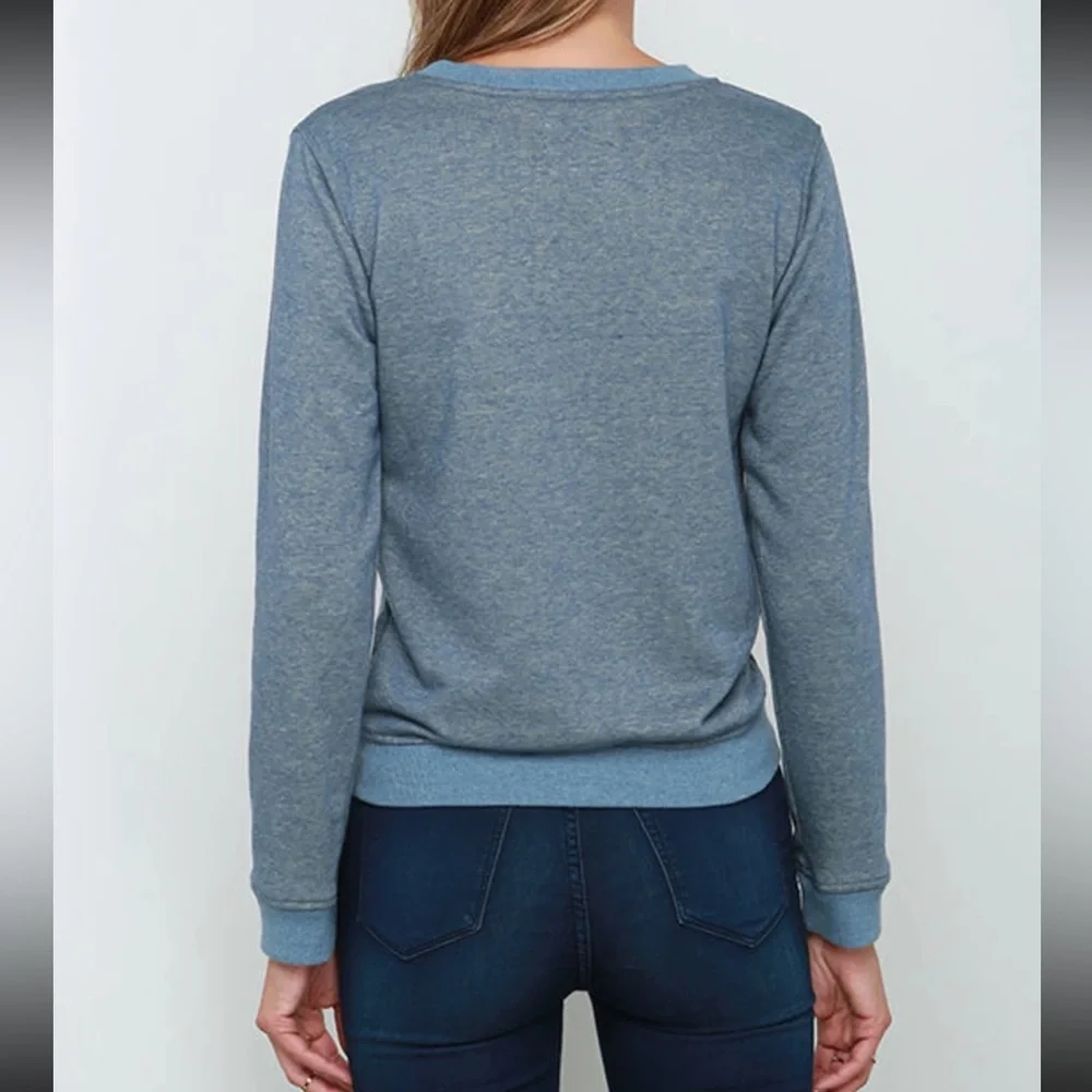 Lulu's Rhythm Blue Long Sleeve Sweatshirt - Picture 5 of 6